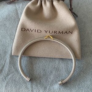 David Yurman Silver Cable Bracelet with Gold Accent
-4 mm